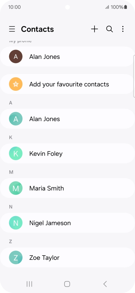 Press the new contact icon.