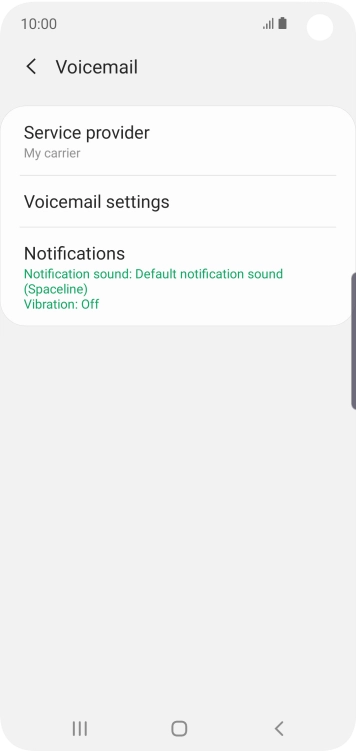 Press Voicemail settings.