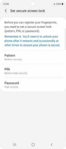Press the required phone lock code and follow the instructions on the screen to create an additional phone lock code.