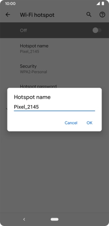 Key in the required Wi-Fi hotspot name and press OK.