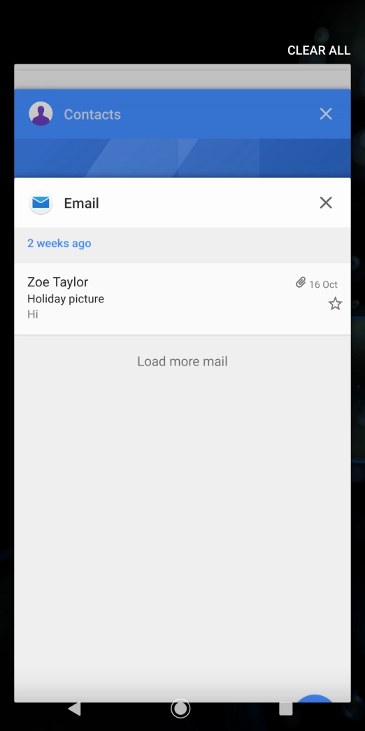 To end one running application, slide your finger right on the required application.