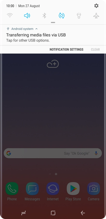 Press Tap for other USB options..