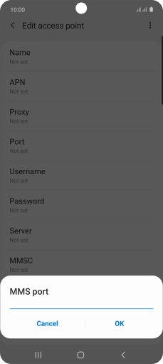 Key in 8080 and press OK.