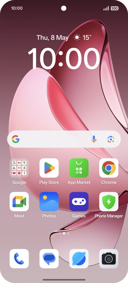 Slide your finger slowly upwards starting from the bottom of the screen until the list of running applications is displayed.