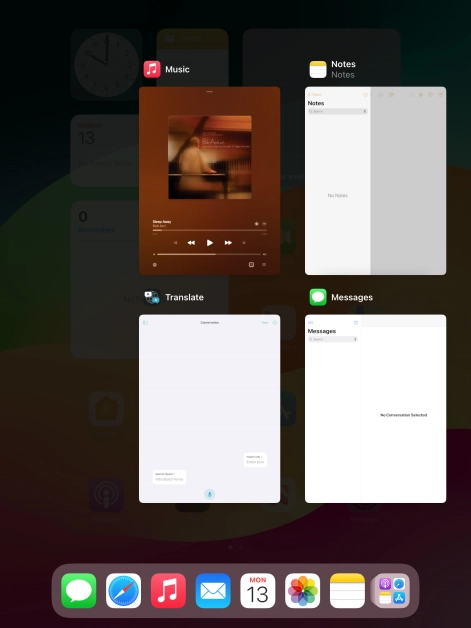 Slide upwards on the required application to end it.