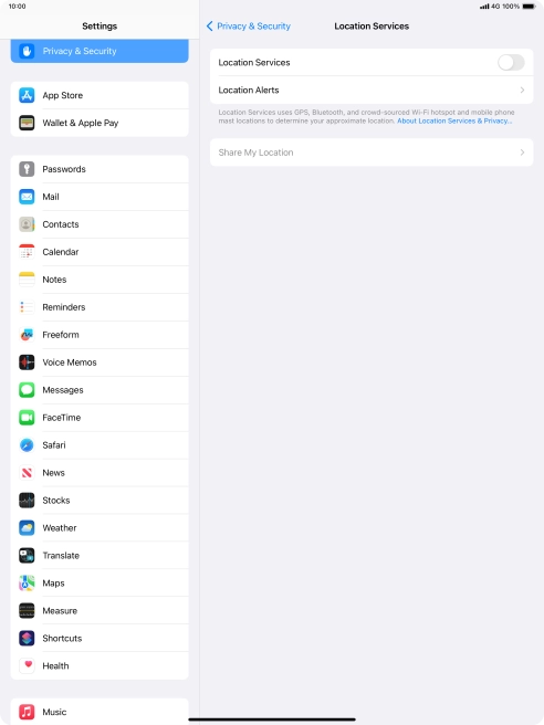Press the indicator next to 