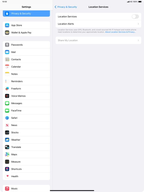 Press the indicator next to 