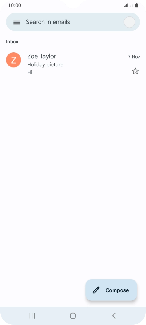 Press the email account icon.