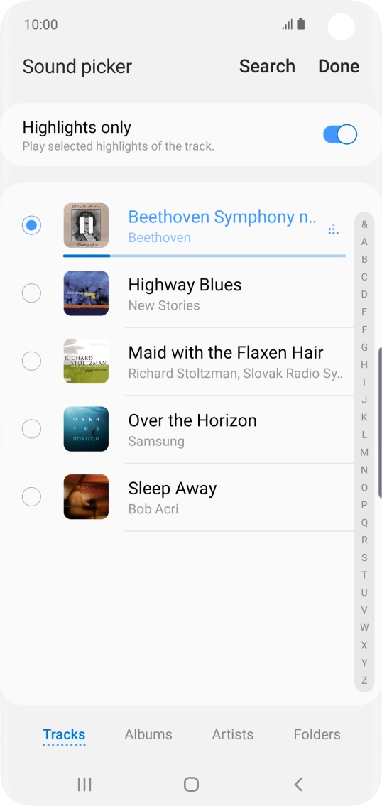 Once you've found a ring tone you like, press Done.
