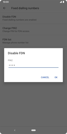 Key in your PIN2 and press OK. The default PIN2 is 0000.
