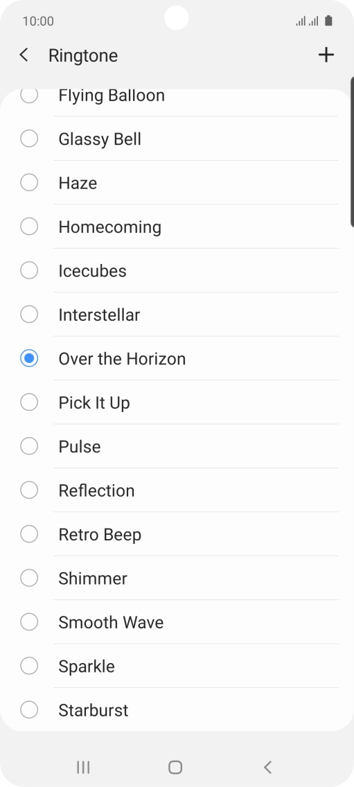 Press the add ring tone icon.