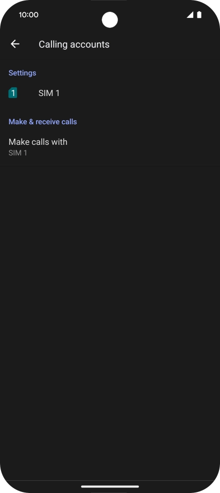 Press the name of the SIM.