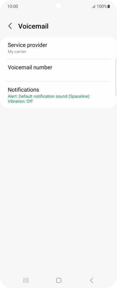 Press Voicemail number.