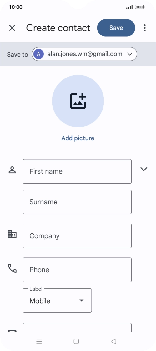 Press the address book drop down list.