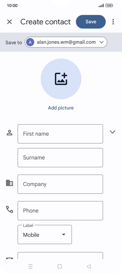 Press the address book drop down list.