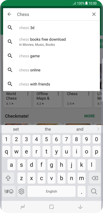 Key in the name or subject of the required app and press the search icon.