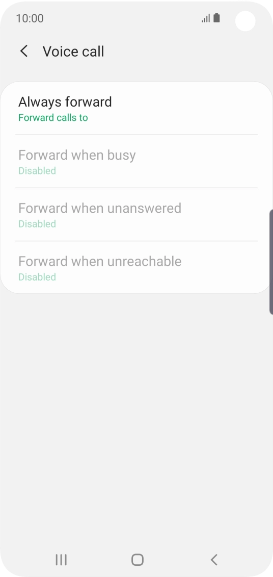 Press the required divert type.
