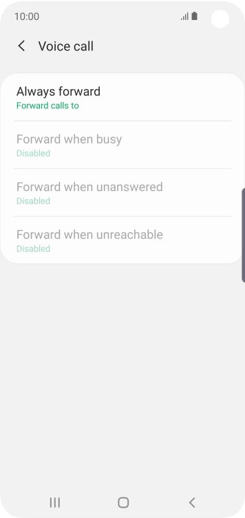 Press the required divert type.