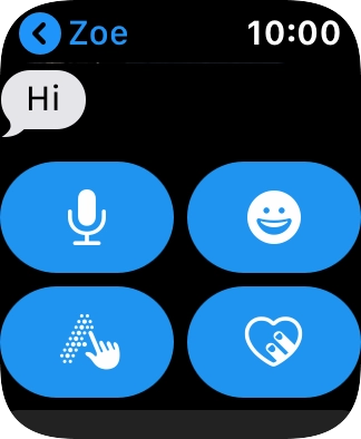Press the microphone icon and follow the instructions on the screen to record and send the message.