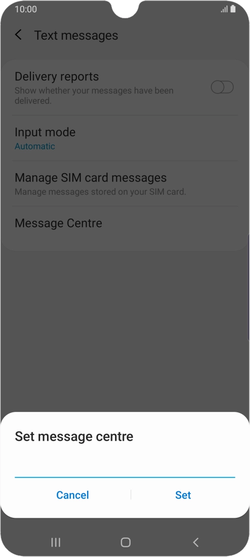 Key in +447958879879 and press Set.