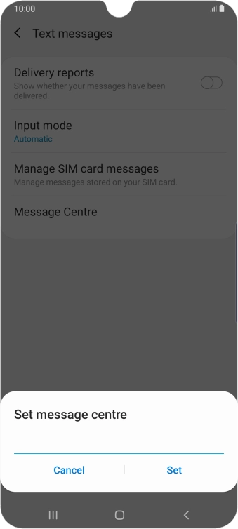 Key in +447958879879 and press Set.