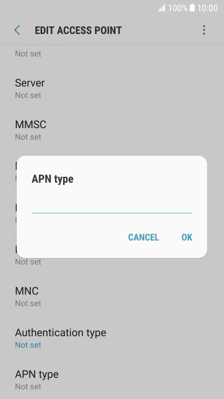 Key in default and press OK.