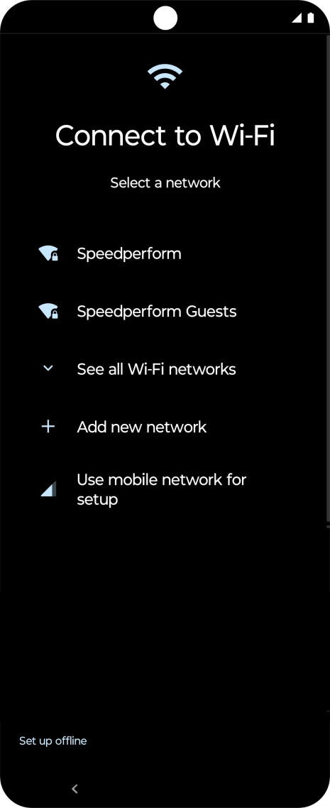 Press the required Wi-Fi network.
