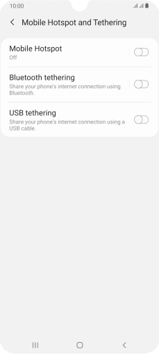 Press Mobile Hotspot.