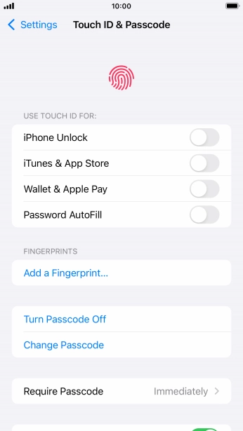 Press Turn Passcode Off and key in the phone lock code.