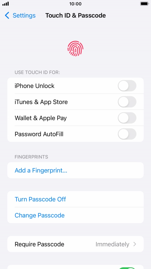 Press Turn Passcode Off and key in the phone lock code.