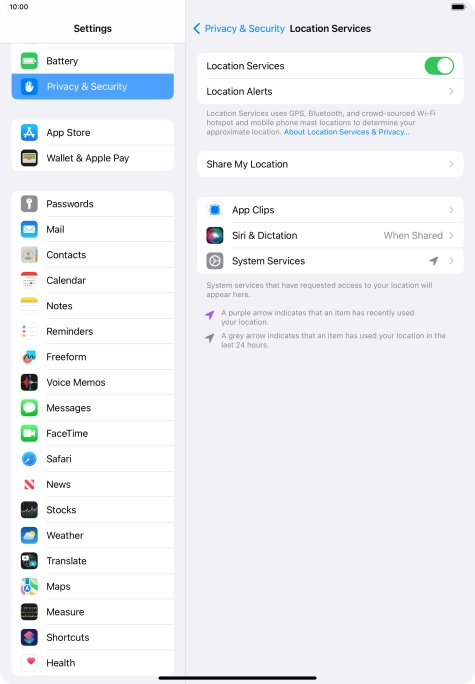 Press the required app.