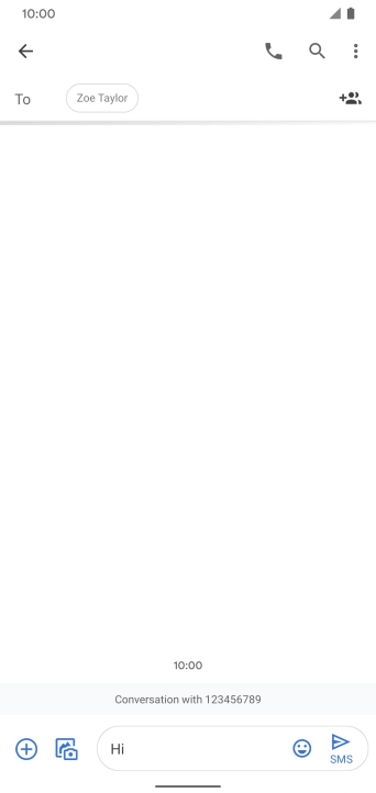 Press the send icon when you've finished your SMS.