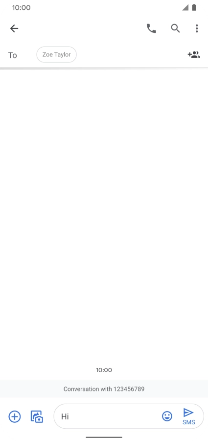 Press the send icon when you've finished your SMS.