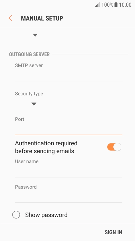 Press the field below 