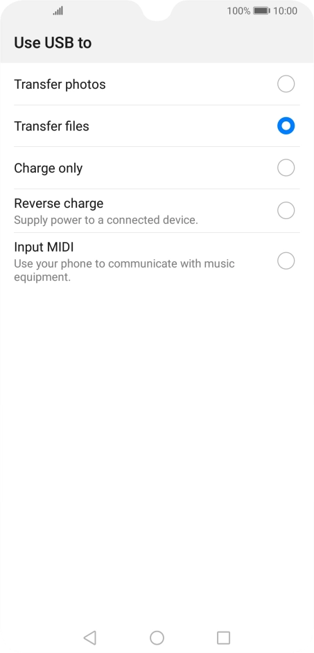 Press Transfer files.