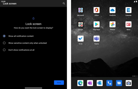 Press the required setting.