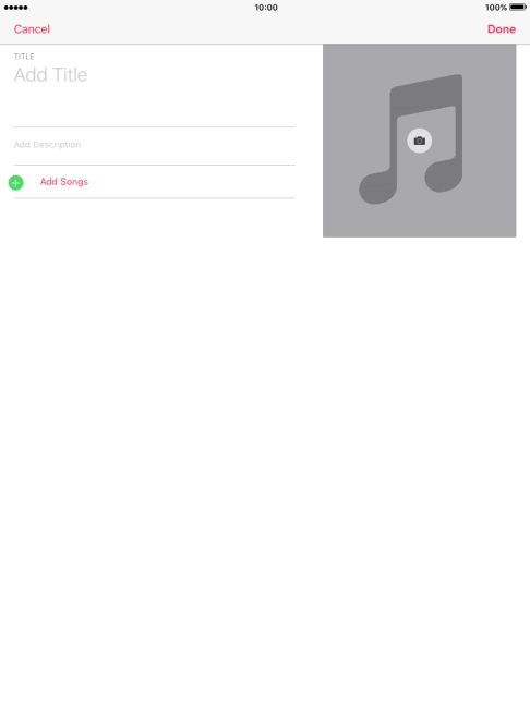 Press the text input field and key in a name for the playlist.