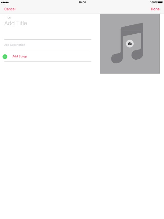Press the text input field and key in a name for the playlist.