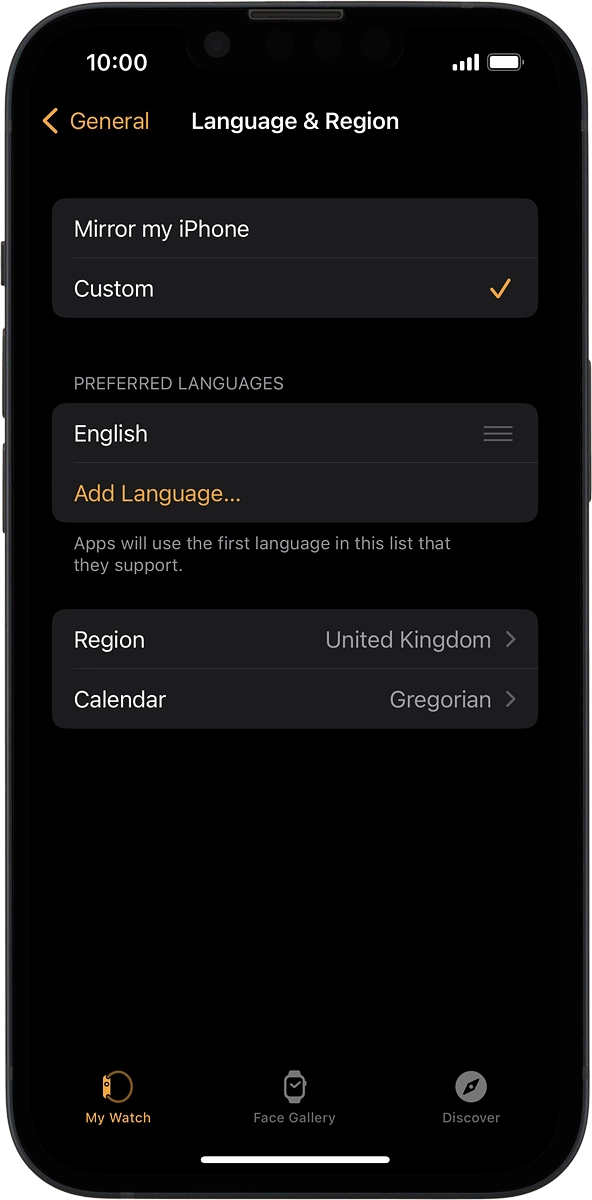 On your phone: Press Add Language....