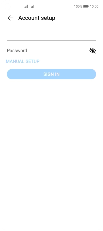 Press Password and key in the password for your email account.