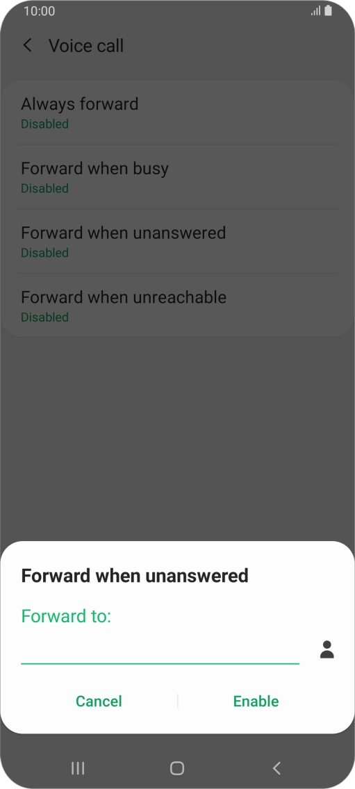 Key in +447953222222 and press Enable.