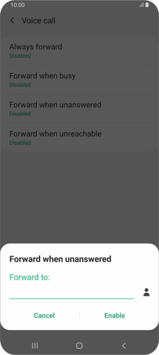 Key in +447953222222 and press Enable.