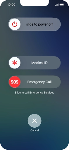Press and drag the power off icon right.