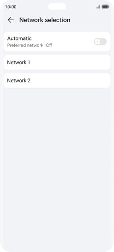 Press the required network.