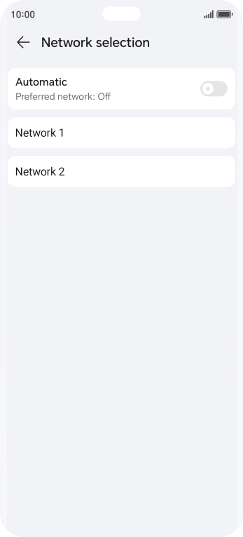 Press the required network.