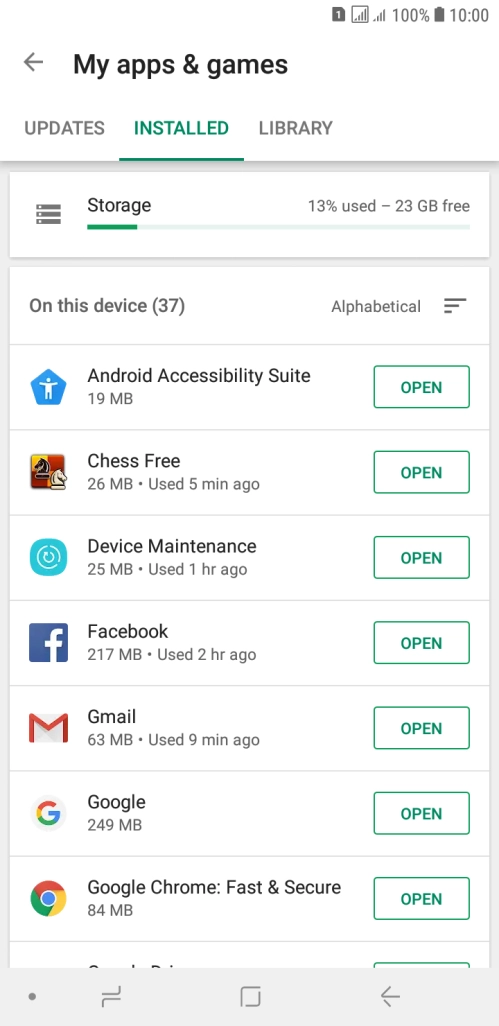 Press the required app.