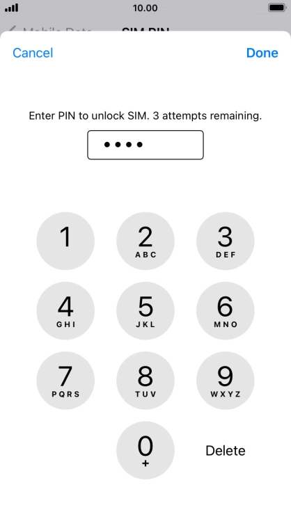 Key in your PIN and press Done. The default PIN is 1111.