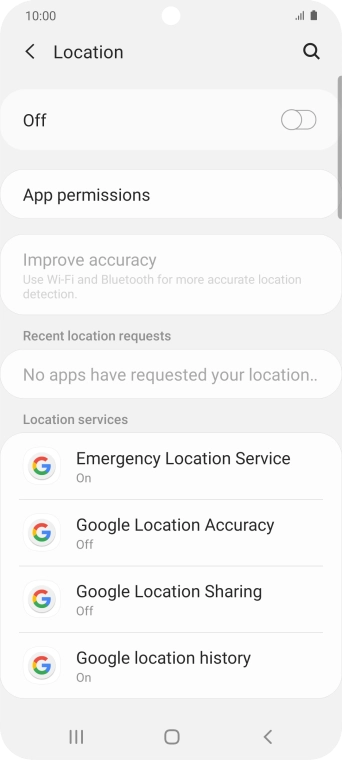Press the indicator to turn the function on or off.