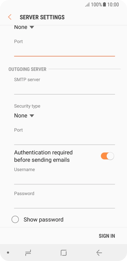 Press the field below 