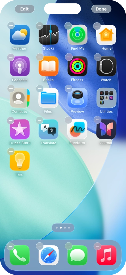 Press the home screen icon.